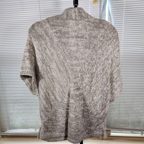 Conrad‎ C Large $60 Cotton Blend Cable Knit Gray Heather Bolero Shrug Sweater - Picture 4 of 9